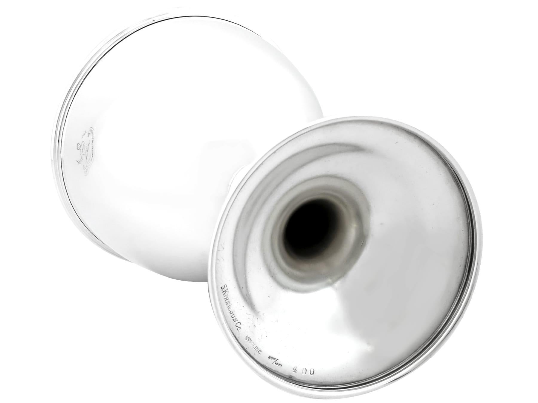 Antico vassoio in argento con monete americane e calici in argento sterling in vendita 13