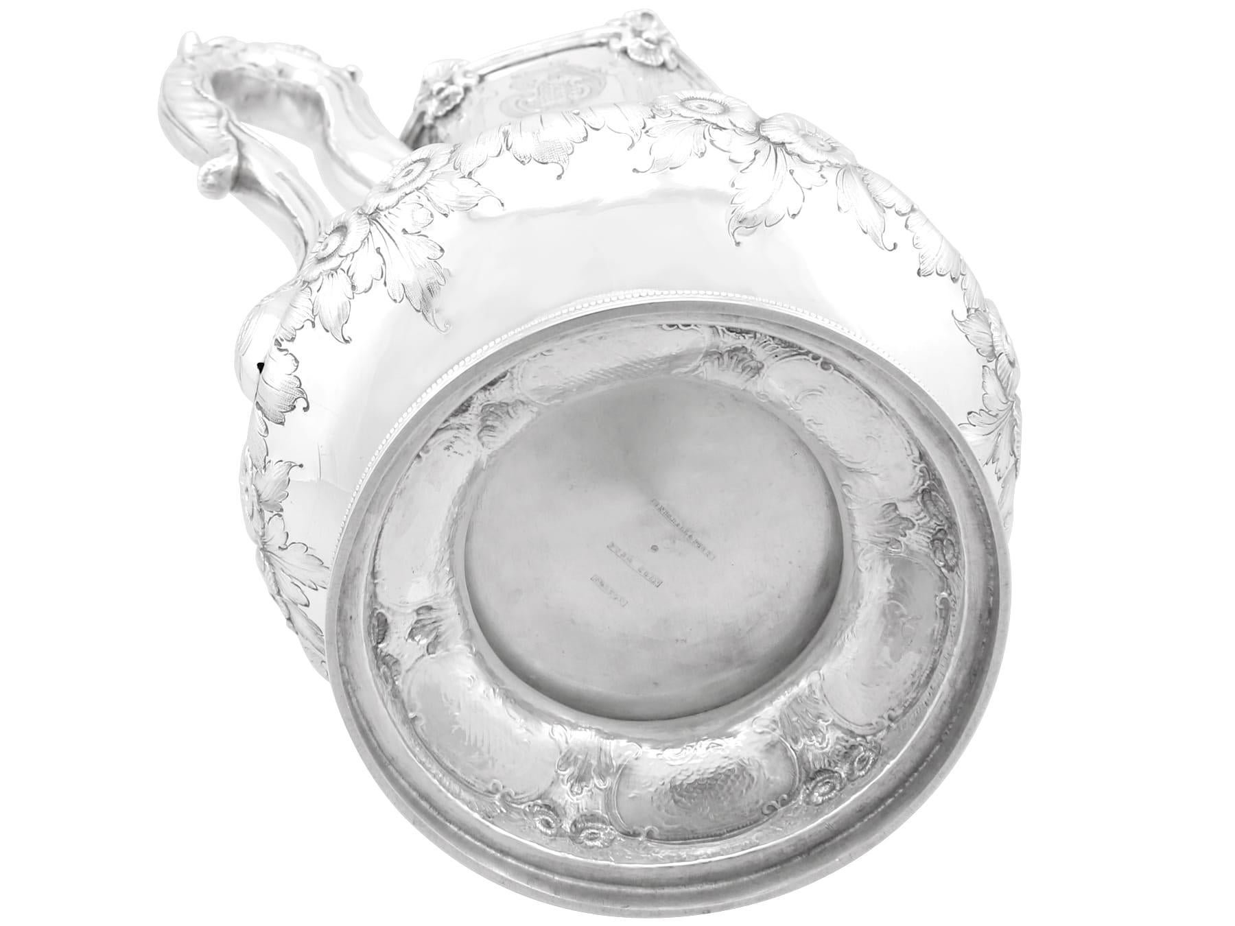 Antique American Coin Silver Water Pitcher For Sale 8