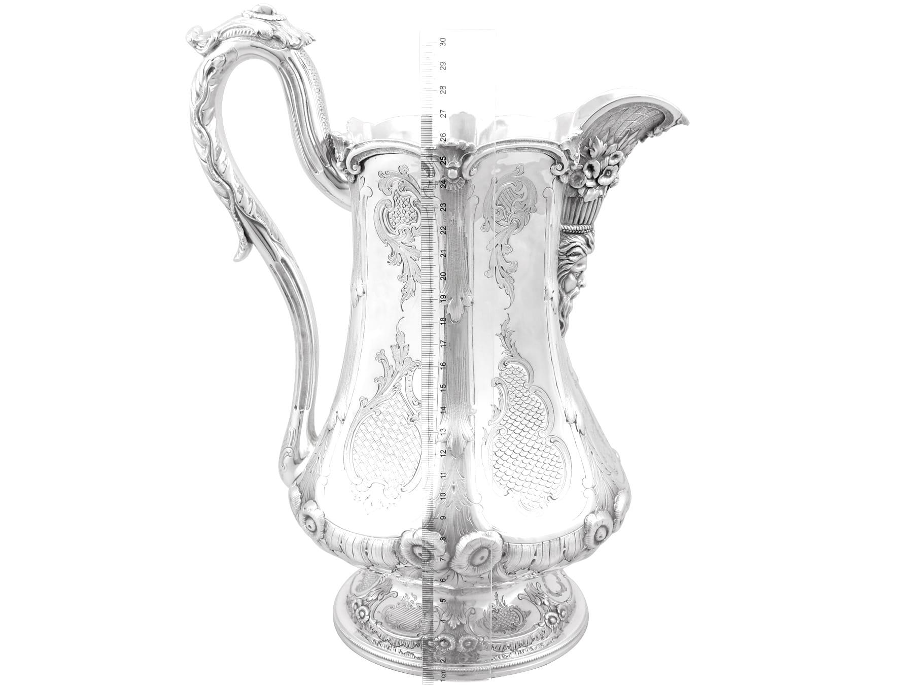 Antique American Coin Silver Water Pitcher For Sale 9