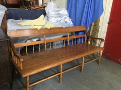 Antique American Colonial Maple Bench