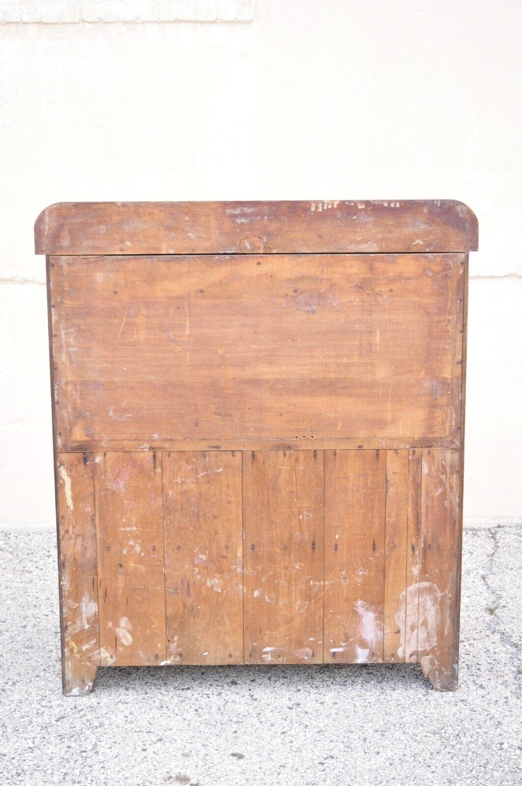 Antique American Colonial Primitive Pine Wood Stepback Drysink Hutch Cupboard For Sale 6