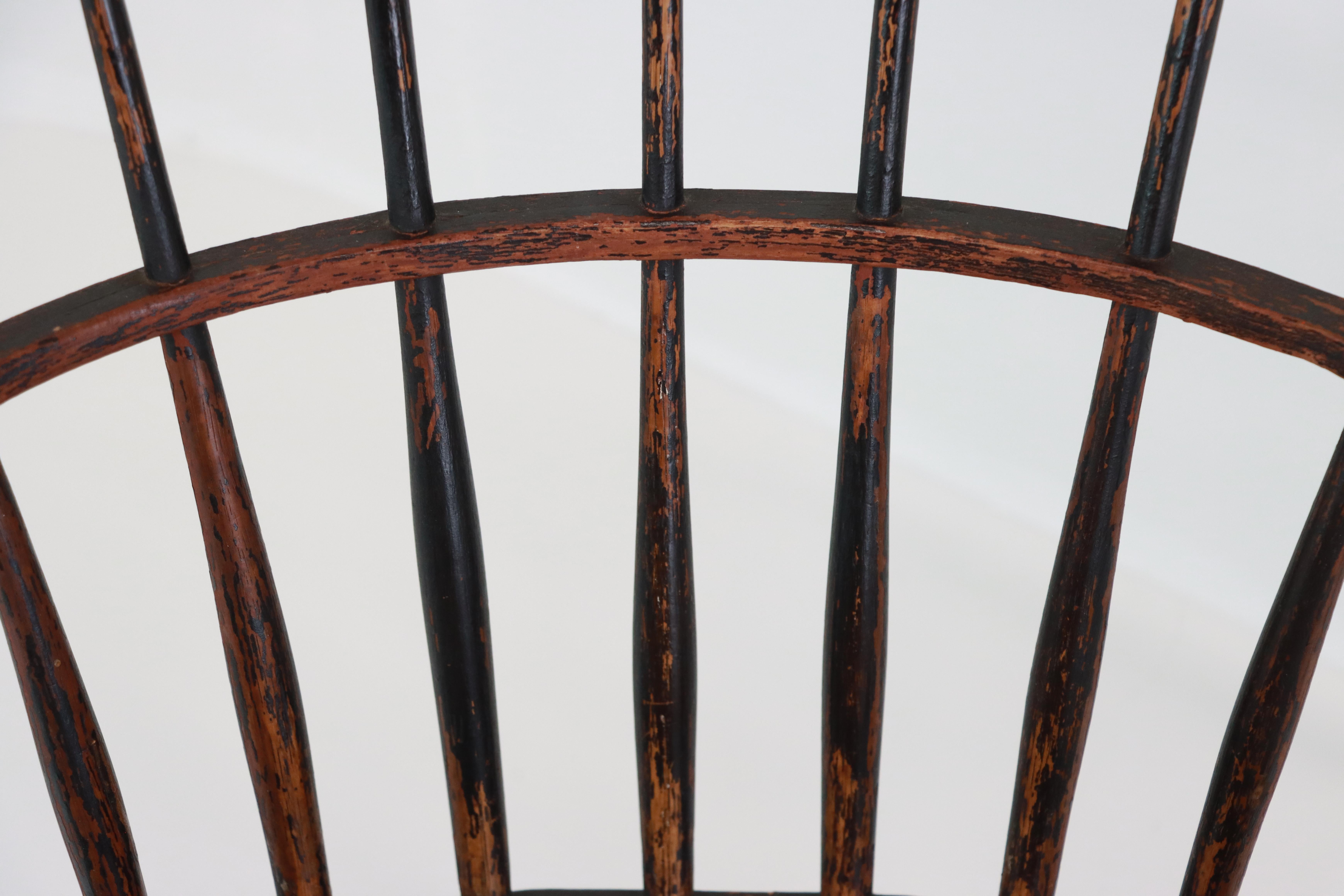 Silla Windsor antigua del Renacimiento Colonial Americano Madera en venta