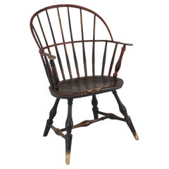 Silla Windsor antigua del Renacimiento Colonial Americano