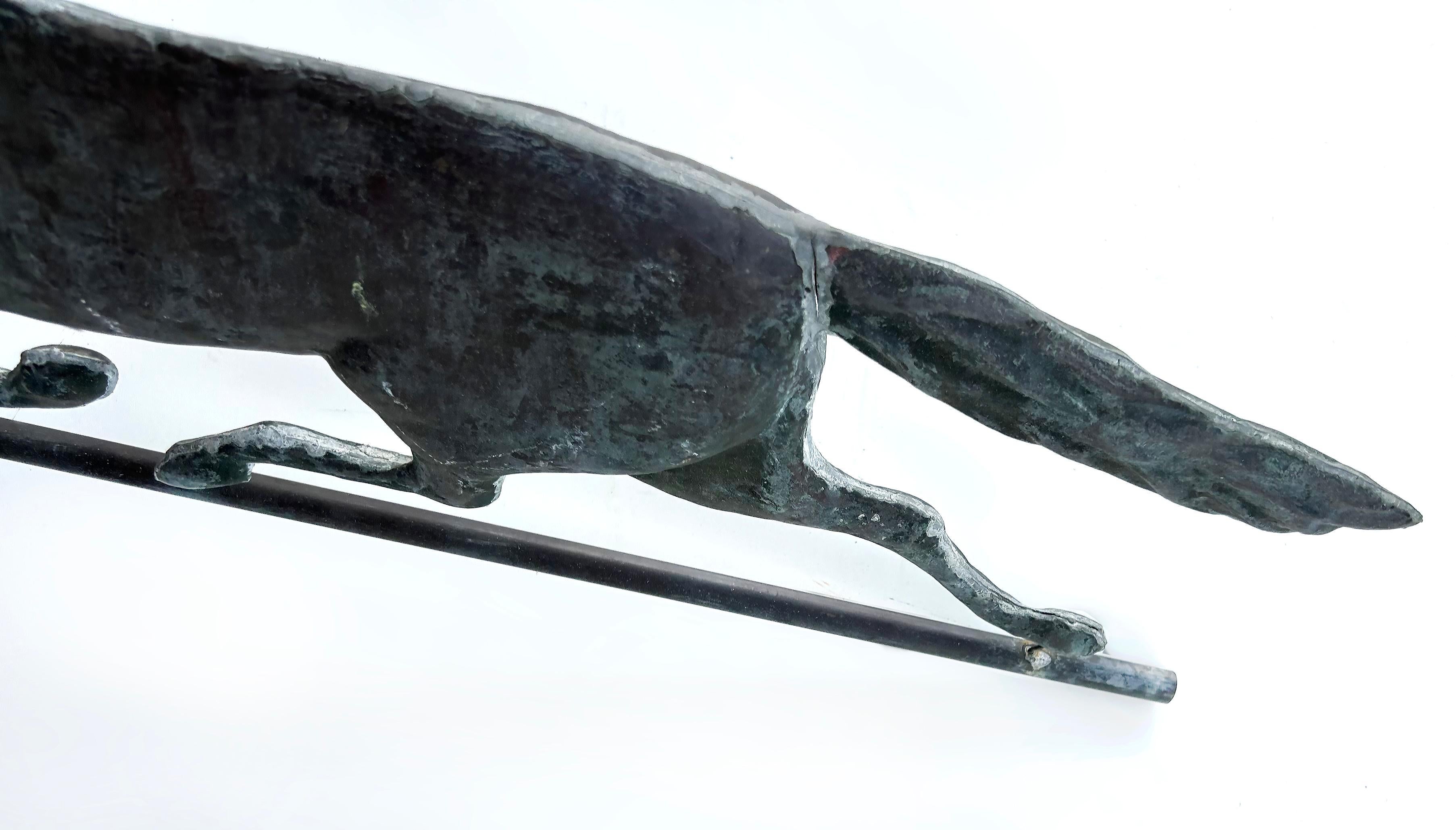 Metal Antique American Copper Pacing Horse Weathervane from New England