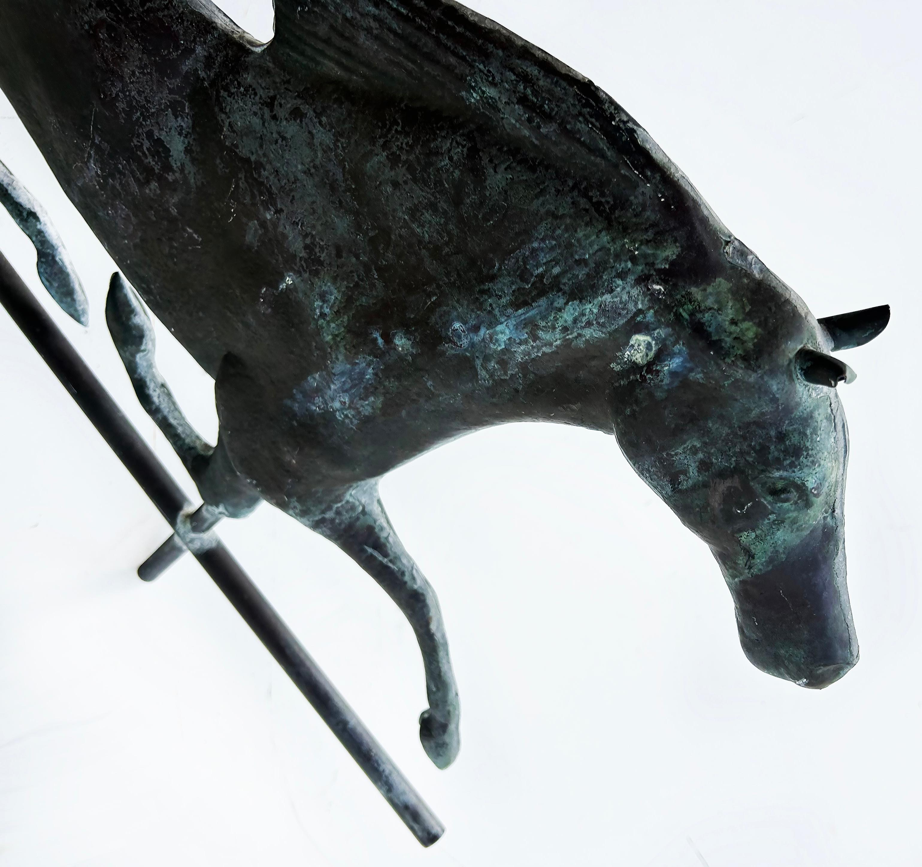 Antique American Copper Pacing Horse Weathervane from New England 1