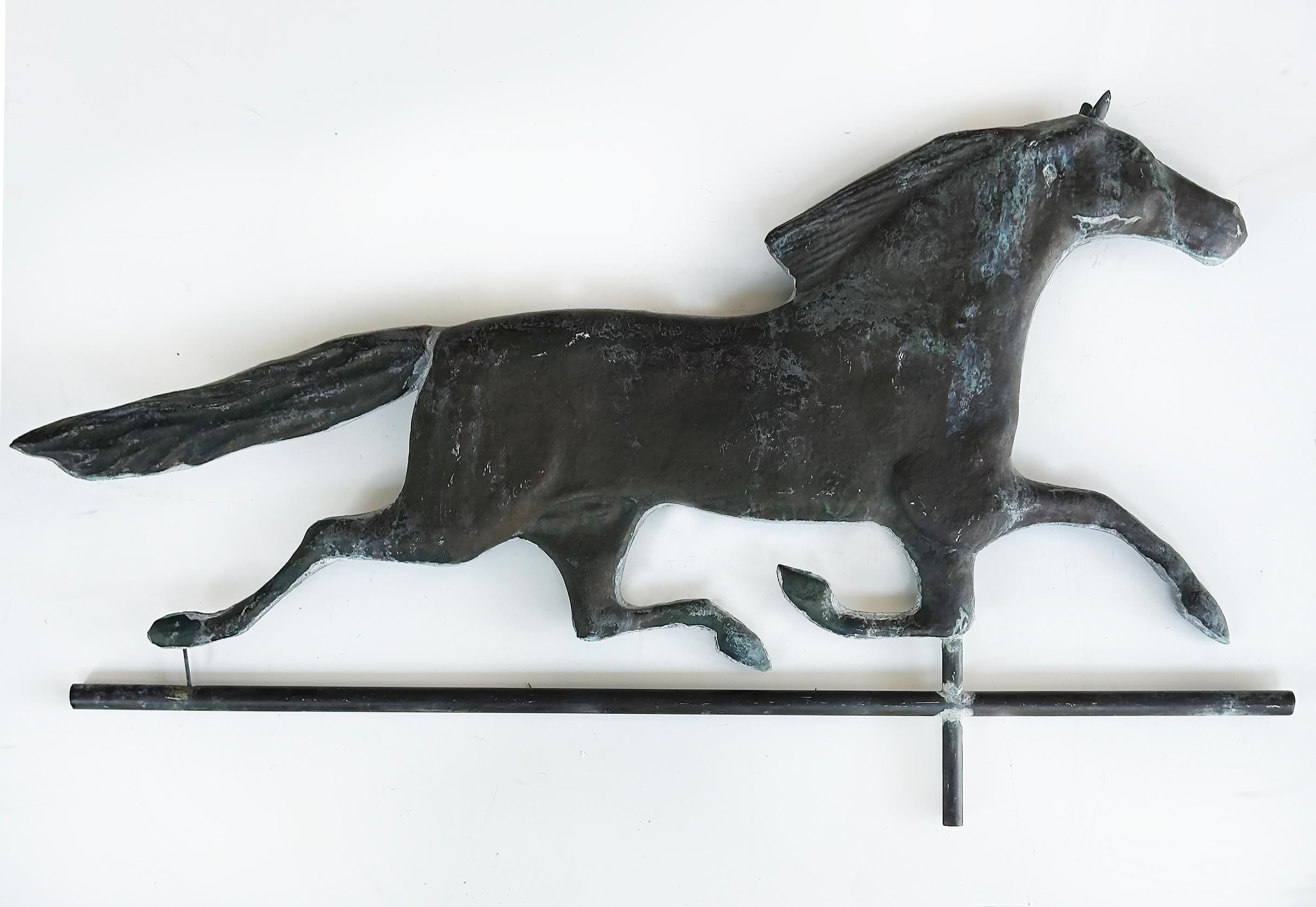 Antique American Copper Pacing Horse Weathervane from New England 3