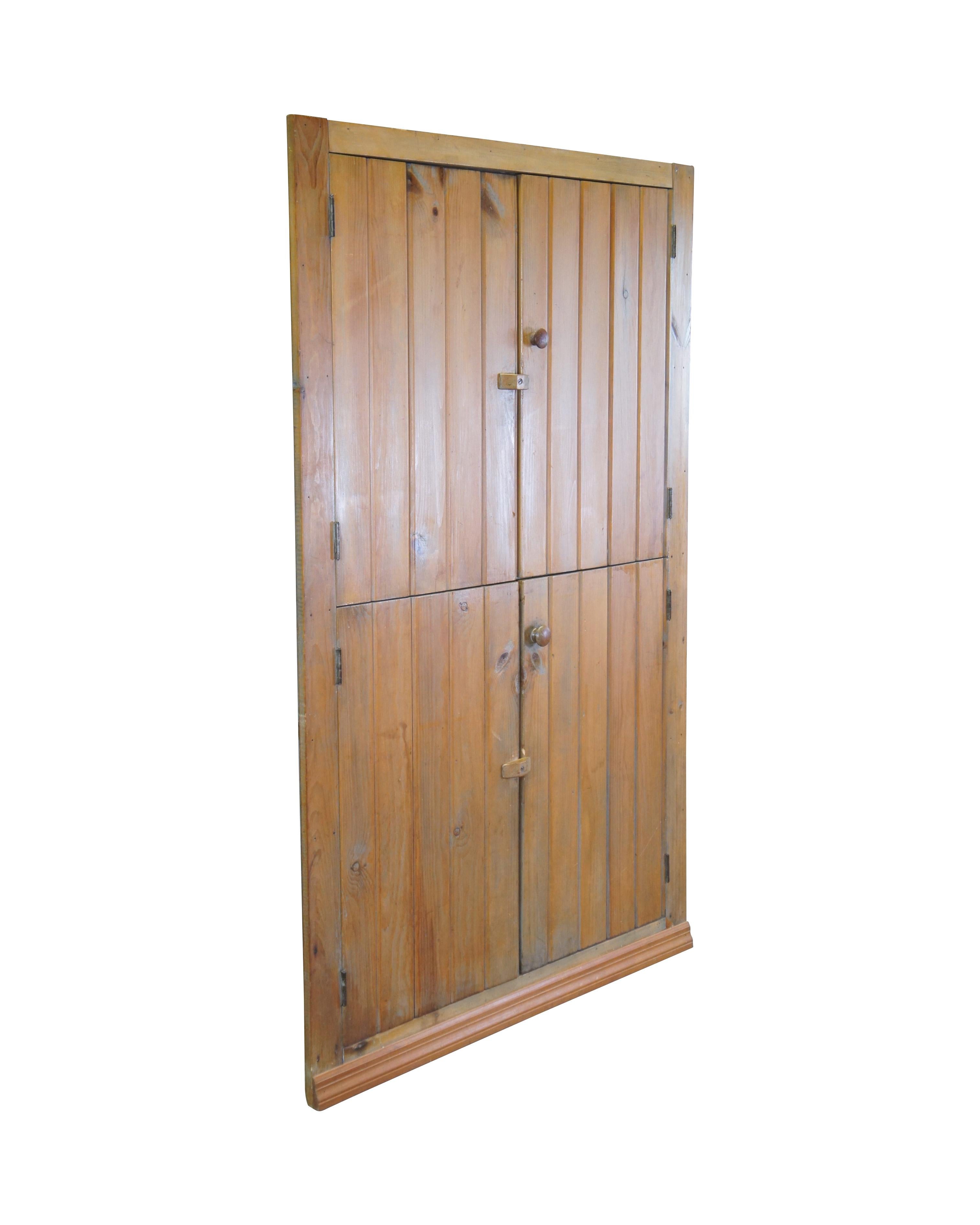Lovely antique beadboard corner cabinet. Beadboard is wood paneling with vertical grooves and small ridges between each plank. It was Initially used to help protect walls in high-traffic areas of 19th-century homes. This charming corner cabinet is
