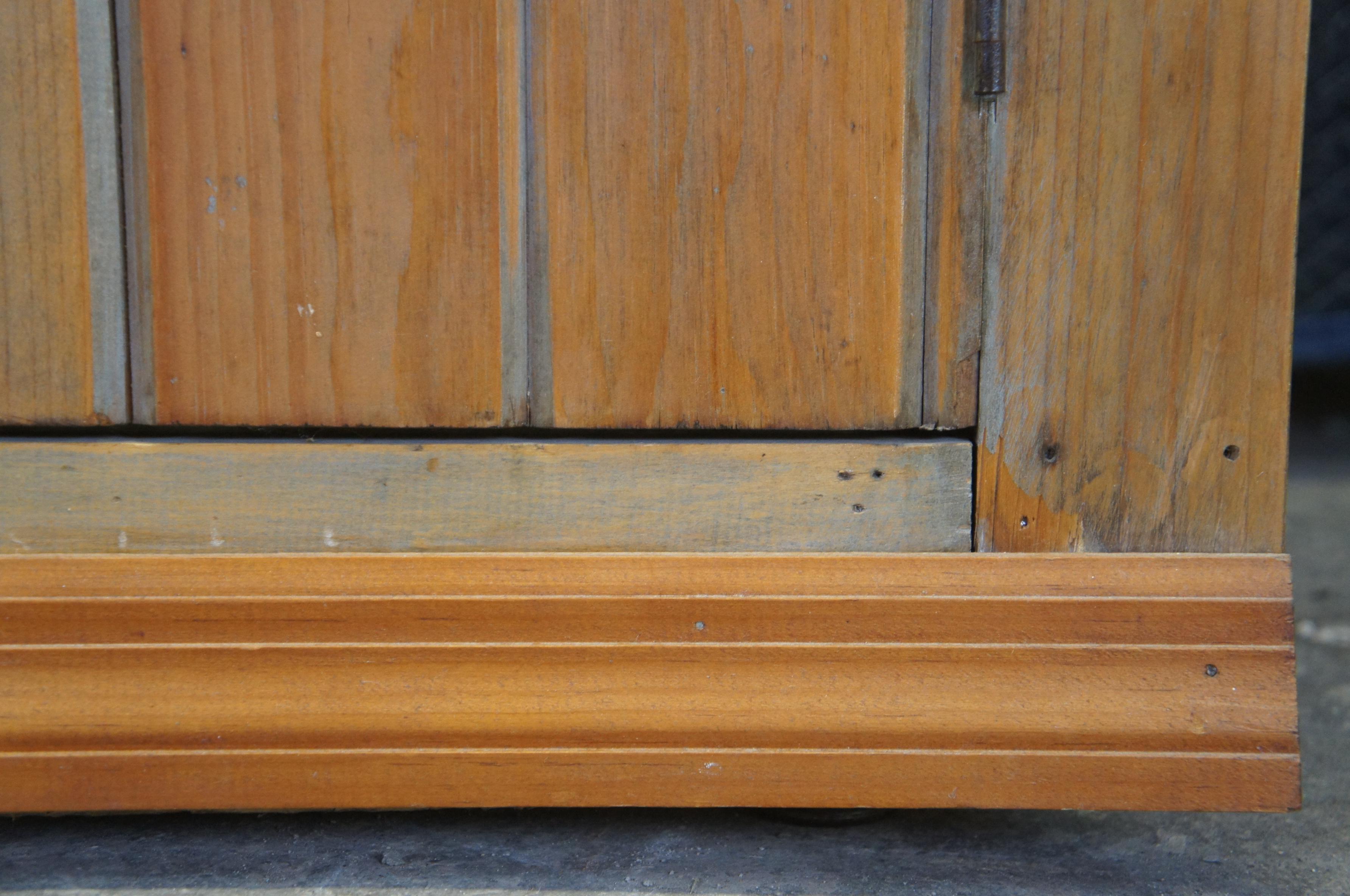 Antique American Country Farmhouse Pine Beadboard Corner Cabinet Pantry Cupboard 5