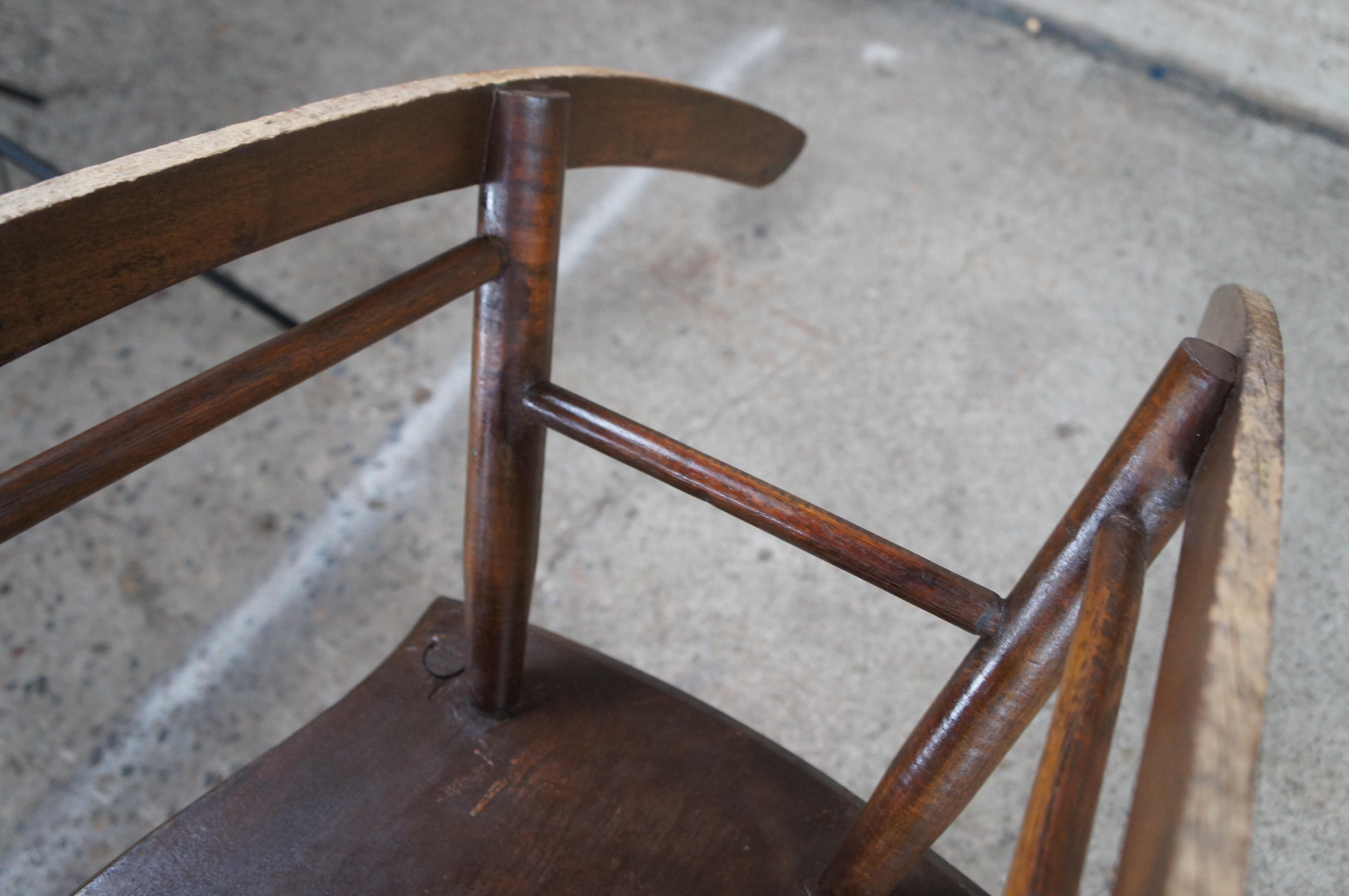 Antique American Country Oak Ladder Stat Back Rocking Chair Rocker For Sale 8