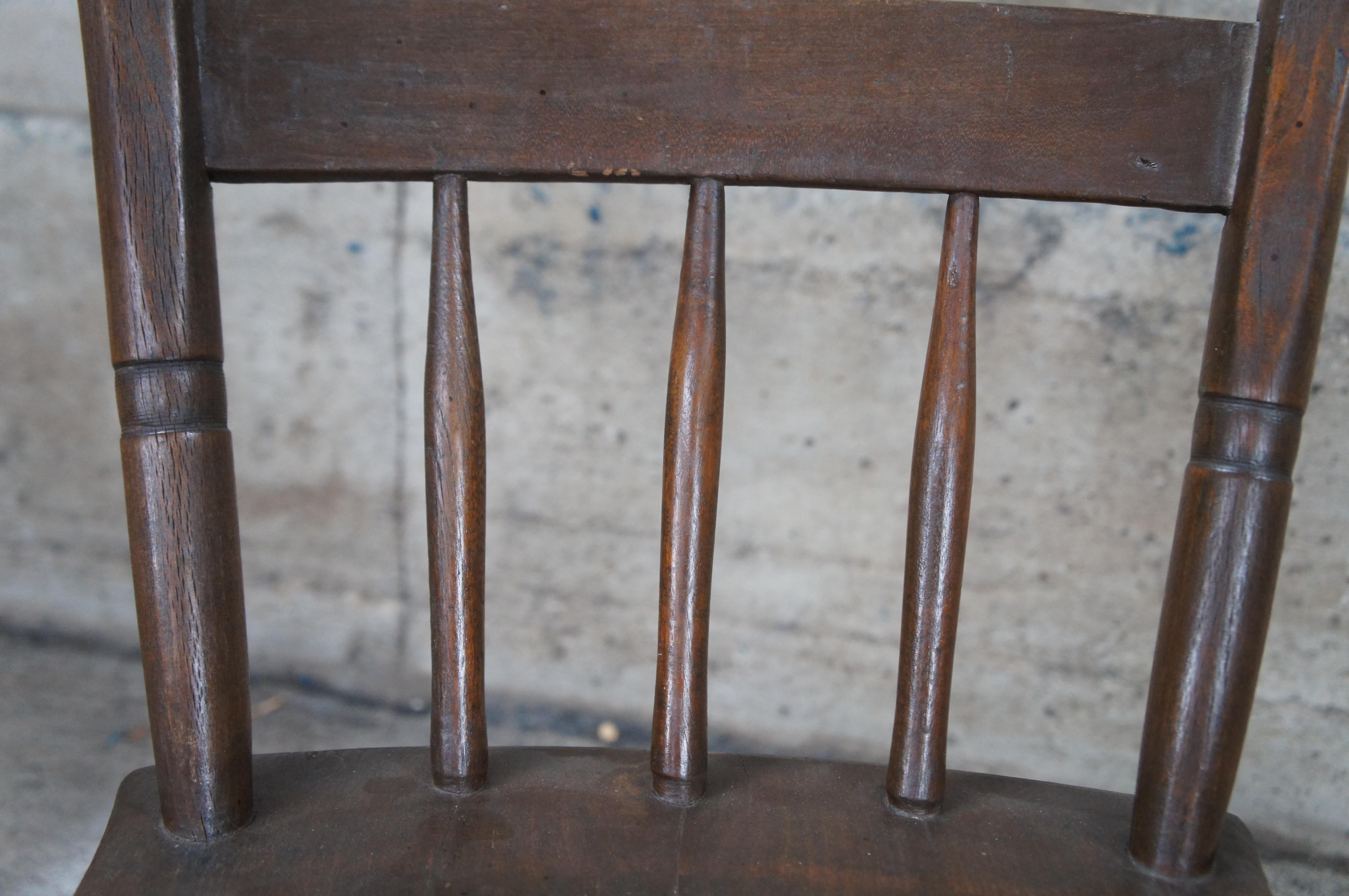 Antique American Country Oak Ladder Stat Back Rocking Chair Rocker For Sale 5