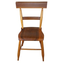 Antique American Country Solid Maple Plank Seat Side Accent Chair