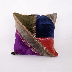 Antique American Crazy Quilt Pillow Cover, Early 20th C