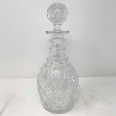 Antique American Cut Crystal Wine Decanter Service with 6 Cordials, C. 1900-1910