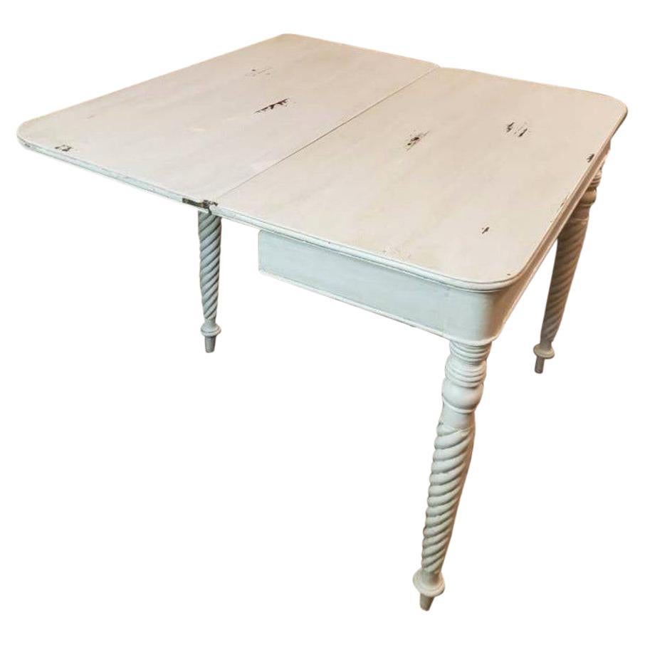 Antique American Distressed Fold-Over Flip-Top Morphing Table  For Sale