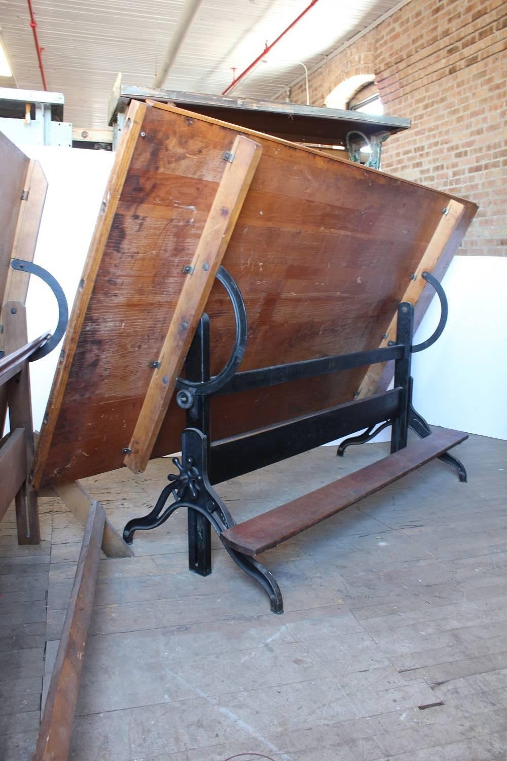 Schoolhouse Antique American Drafting Table For Sale