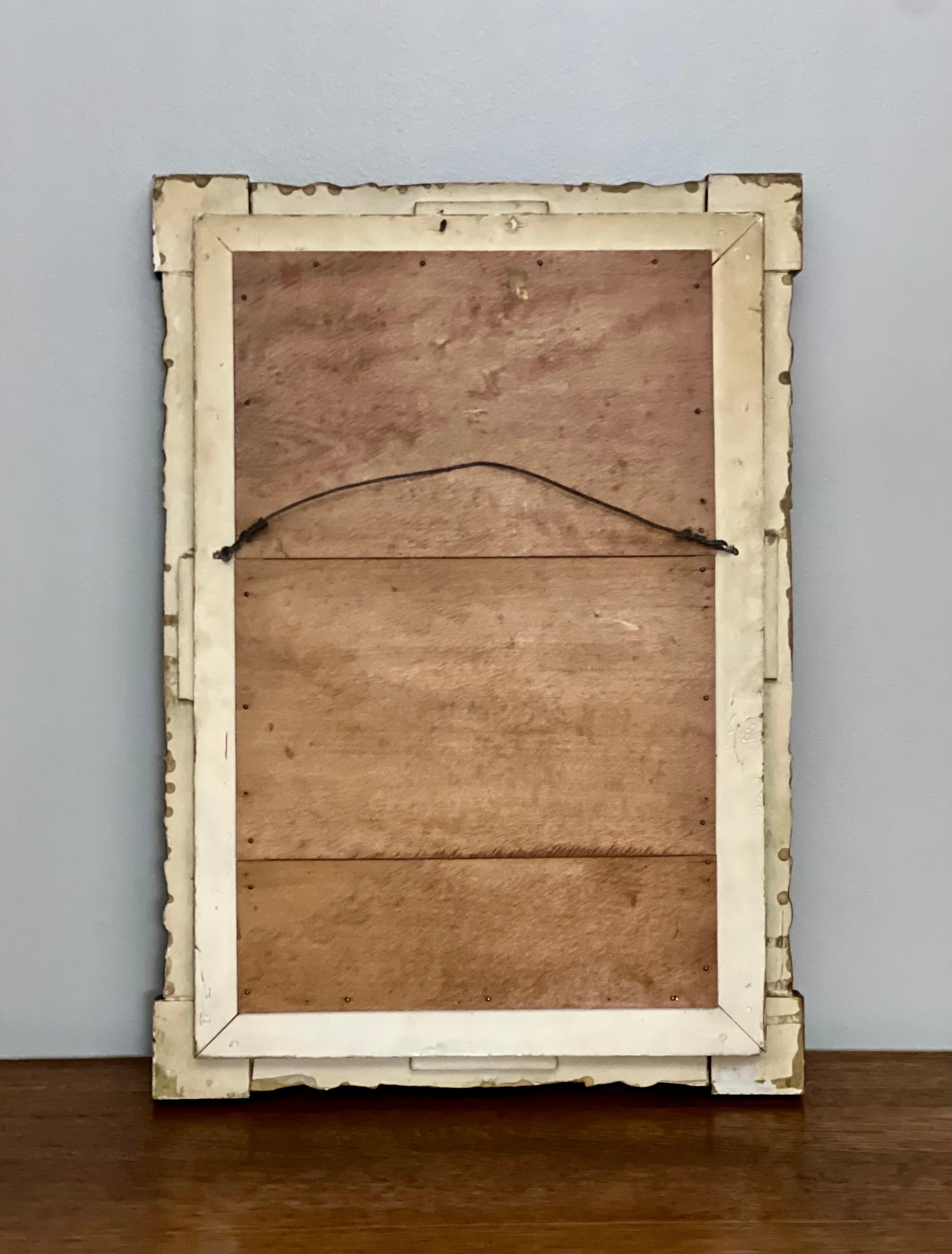 Antique American Eastlake Black Painted Carved Wood Mirror, Late 19th Century 5