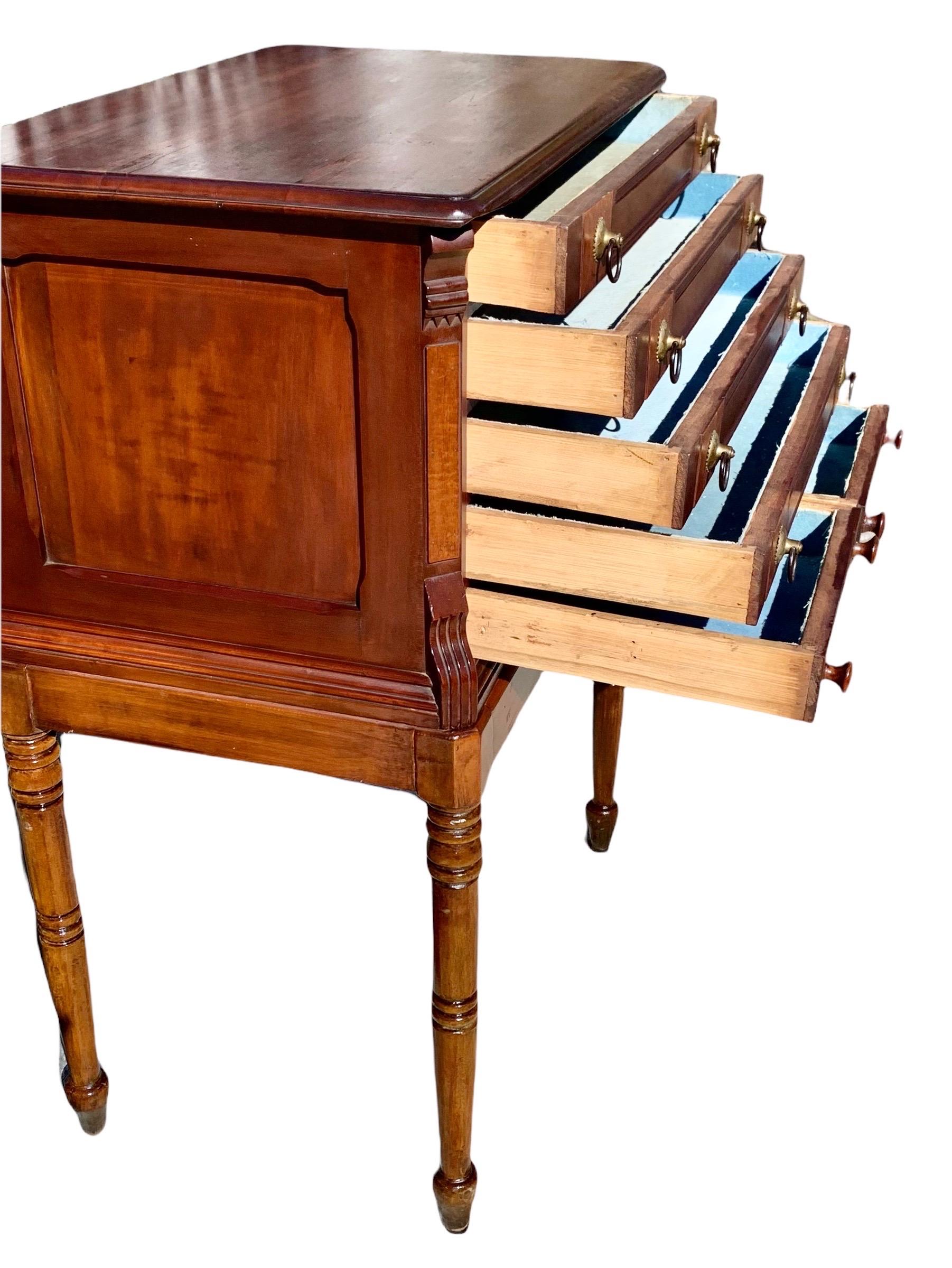 Antique American Eastlake Carved Walnut Silverware or Jewelry Chest at