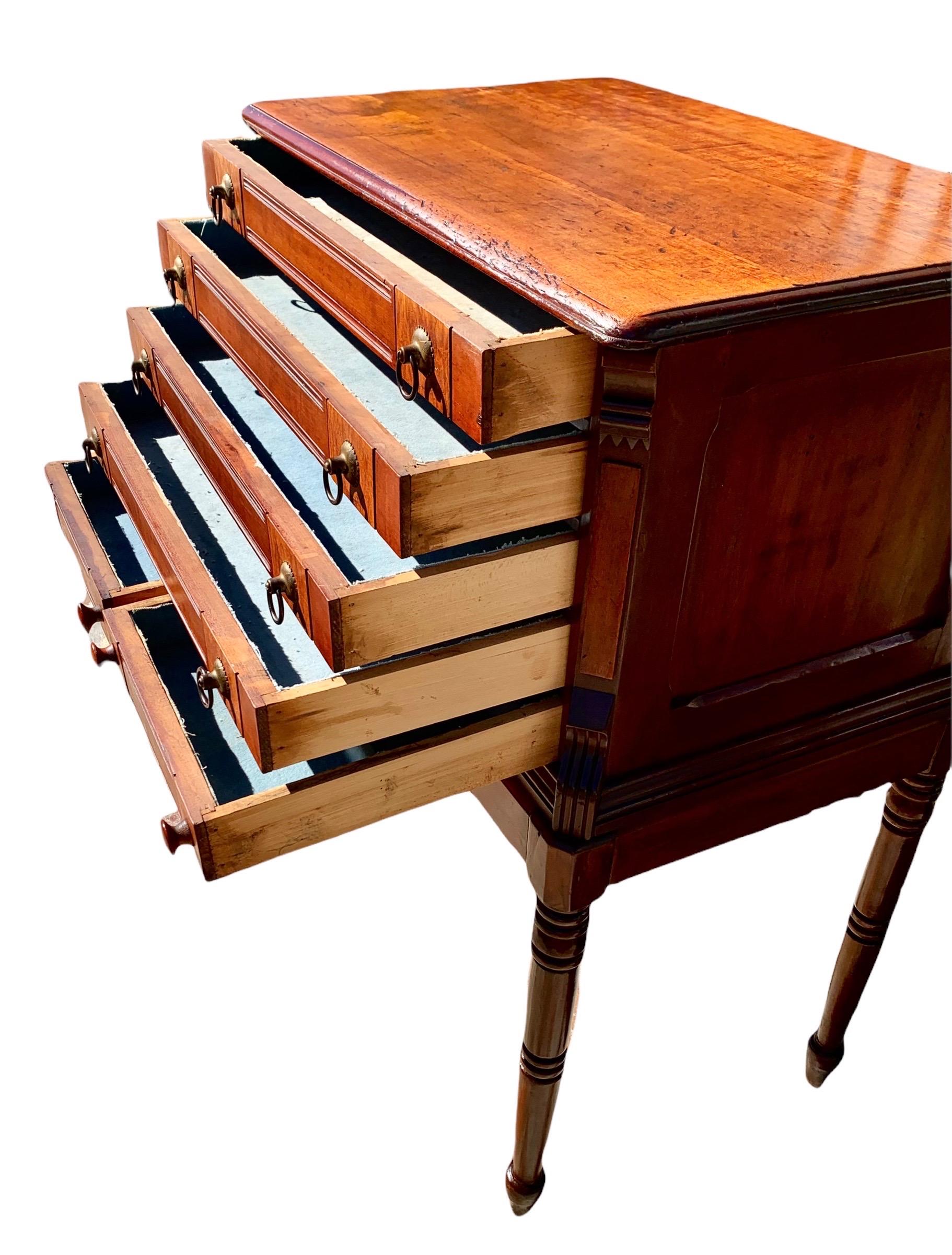 Antique American Eastlake Carved Walnut Silverware or Jewelry Chest at