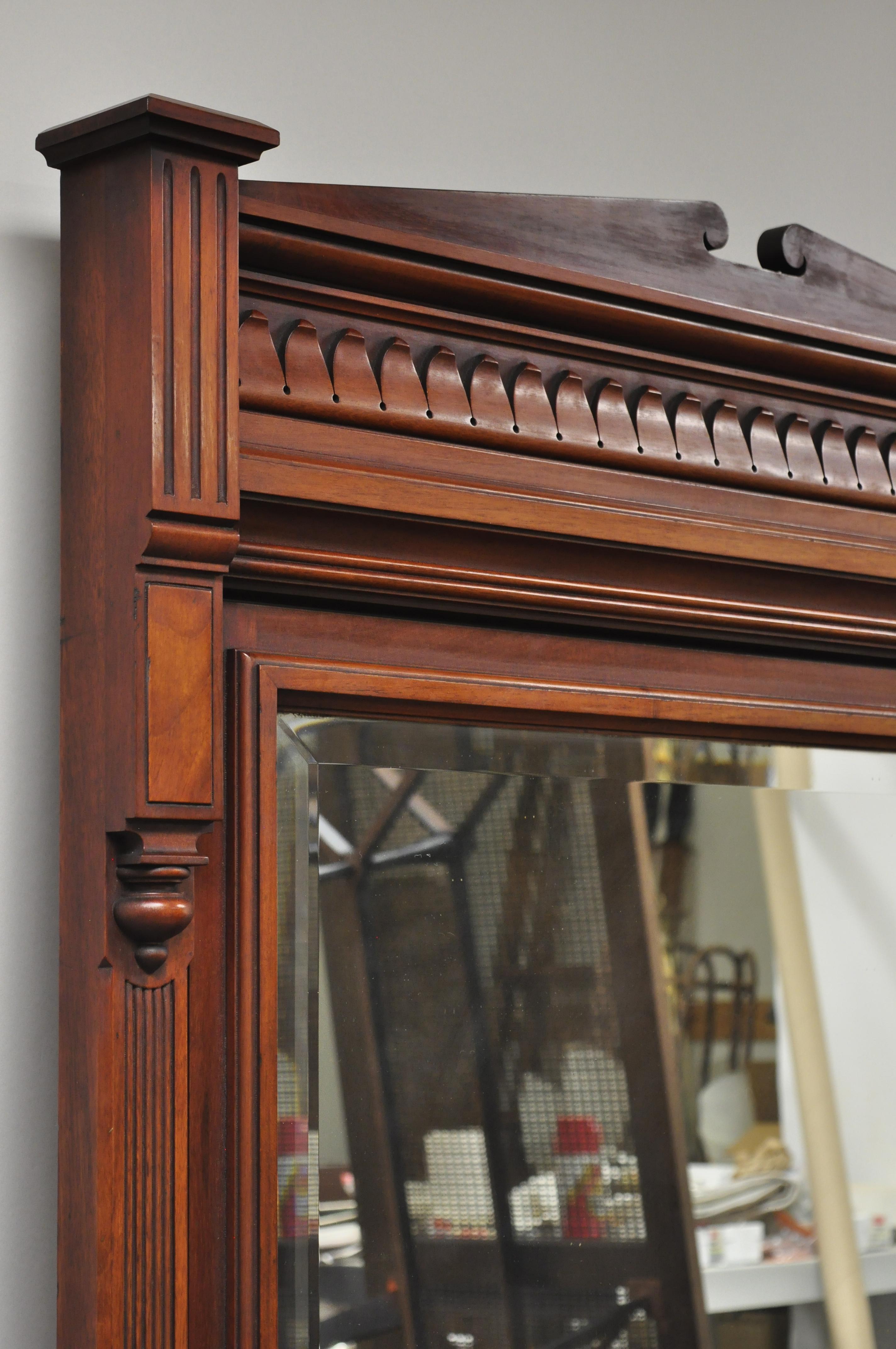 American Eastlake Victorian Marble-Top Walnut Washstand Dresser with Mirror 3