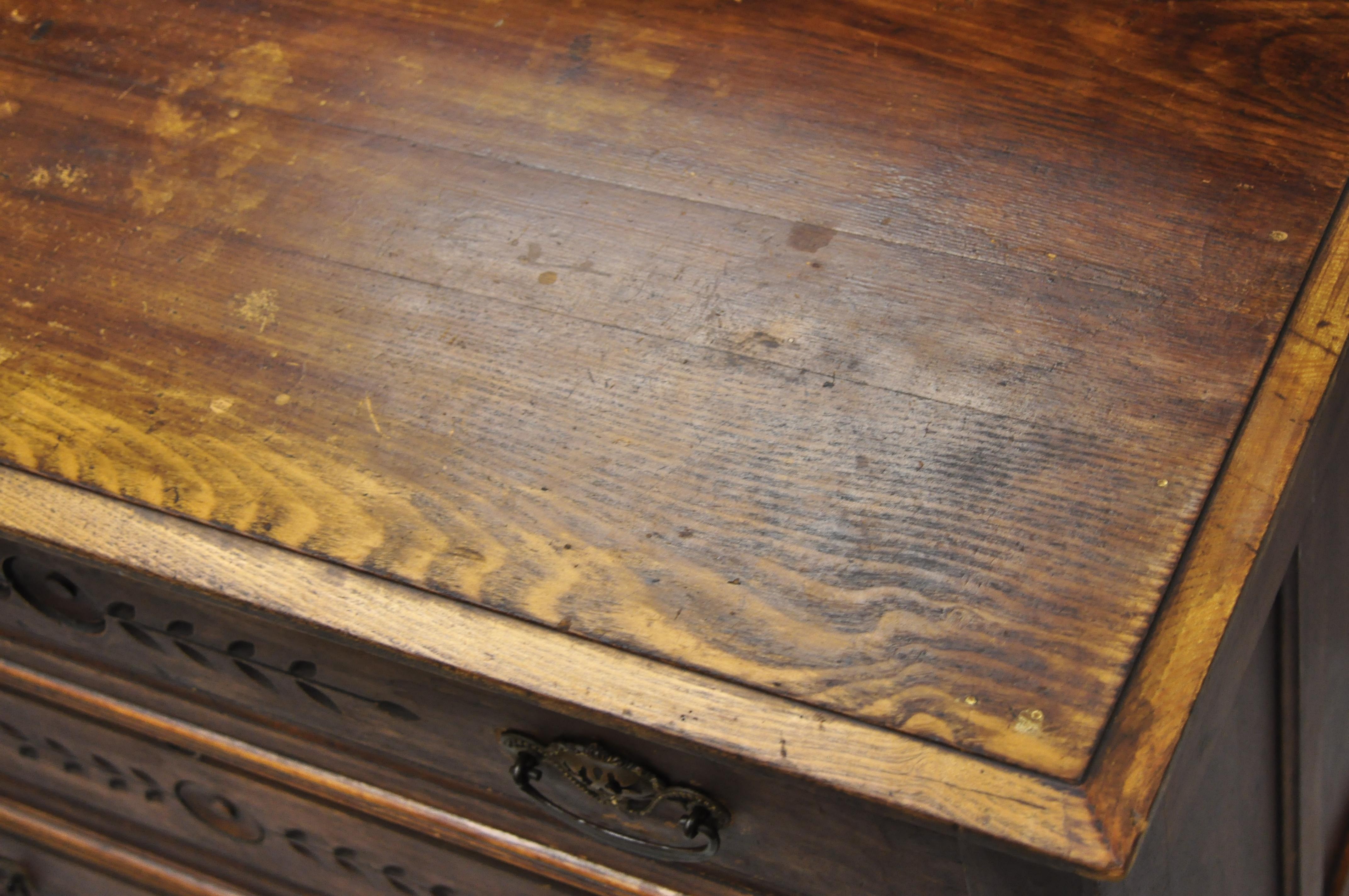 North American Antique American Eastlake Victorian Walnut 3 Drawer Dresser Chest with Mirror