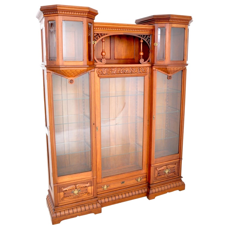 Antique American Eastlake Walnut Breakfront