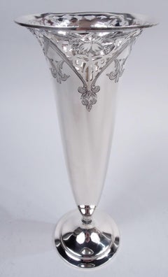 Ancien vase américain édouardien Art nouveau en argent sterling