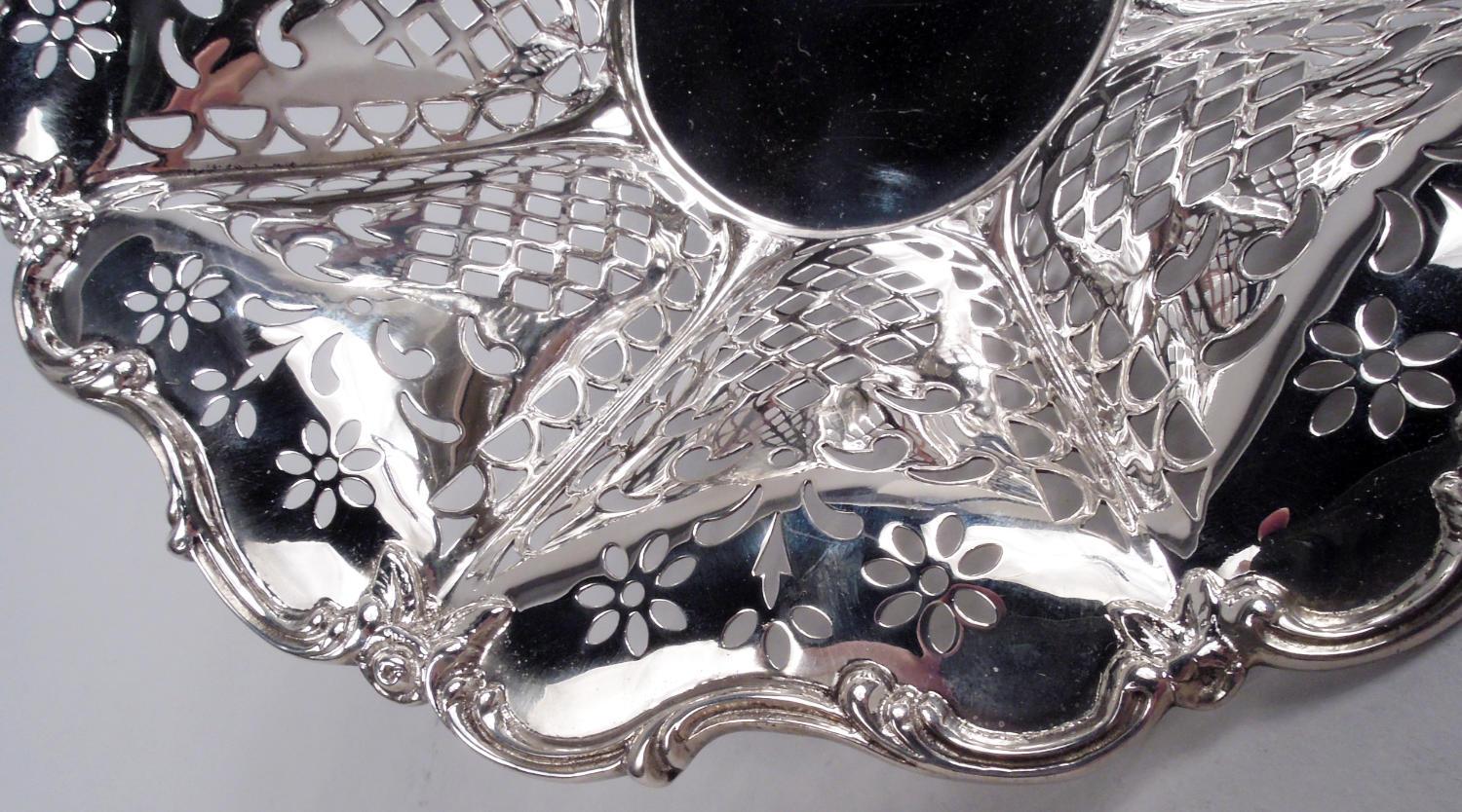 Americano Antica ciotola americana edoardiana classica forata in argento sterling in vendita