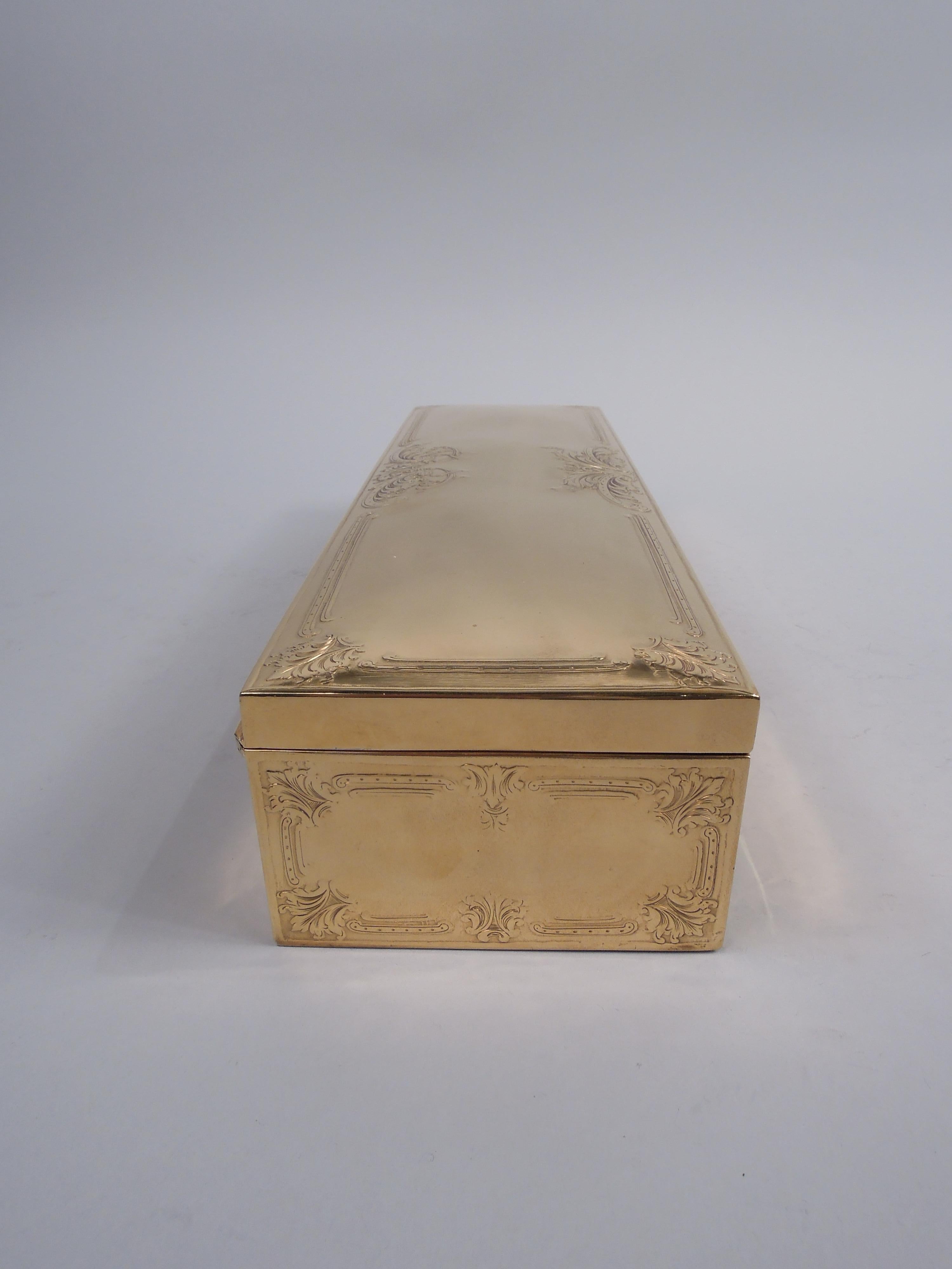 Antique American Edwardian Classical Sterling Silver Glove Box In Good Condition In New York, NY
