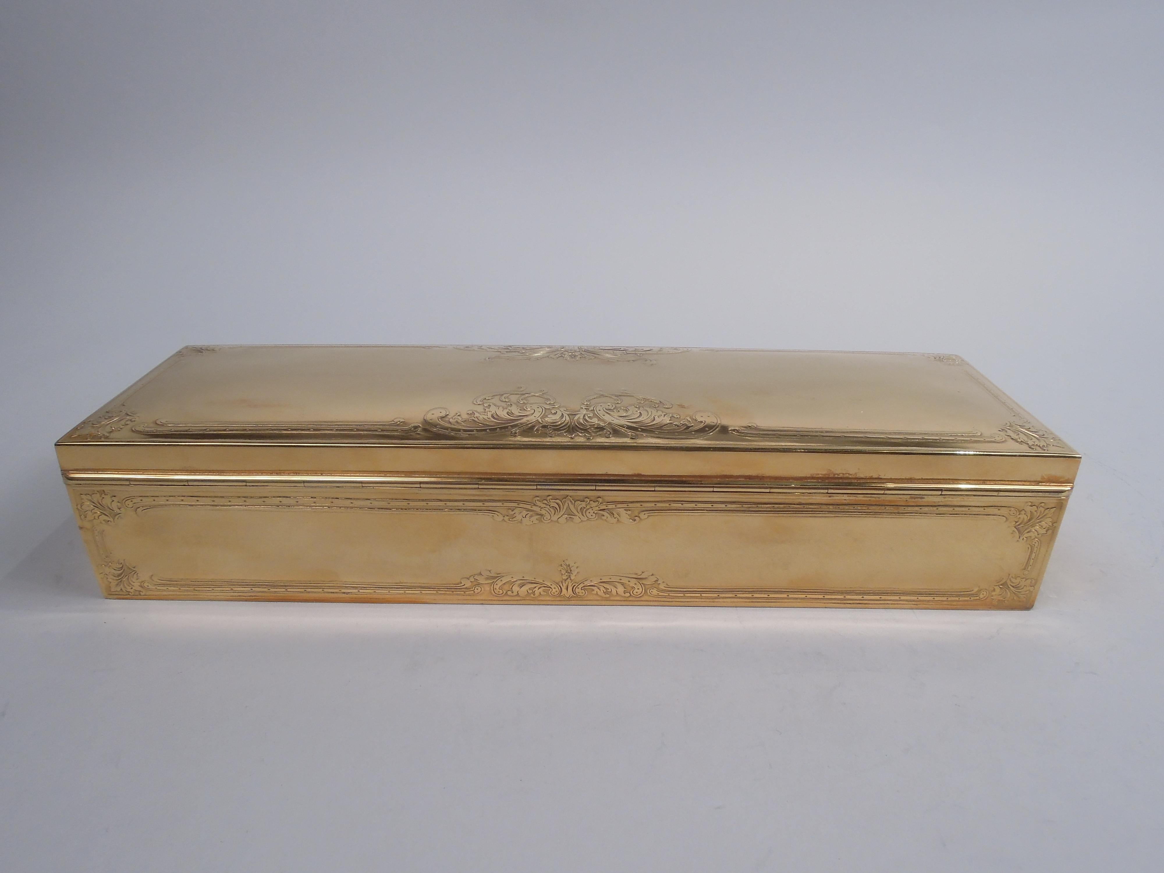 Antique American Edwardian Classical Sterling Silver Glove Box 1