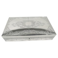 Antique American Edwardian Classical Sterling Silver Jewelry Box