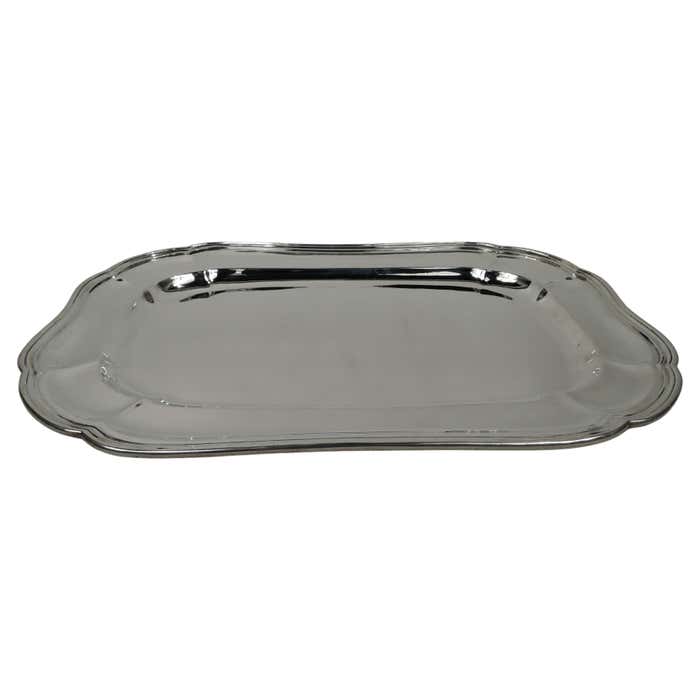 Silver Retangular Antique American Edwardian Classical Sterling Silver Rectangular Tray ...