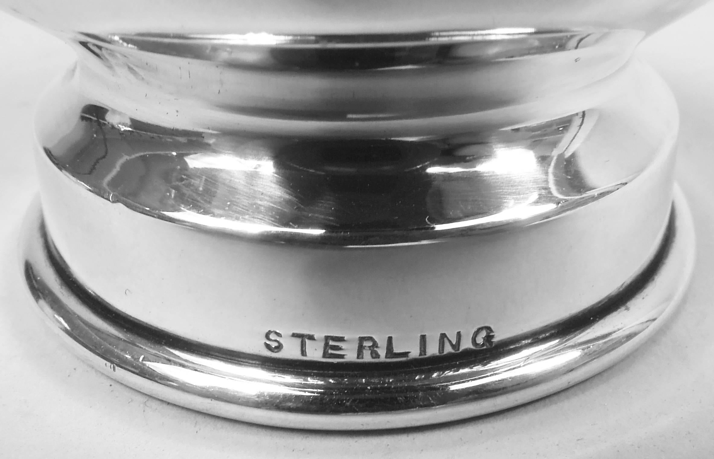 Antique American Edwardian Classical Sterling Silver Tea Caddy For Sale 5