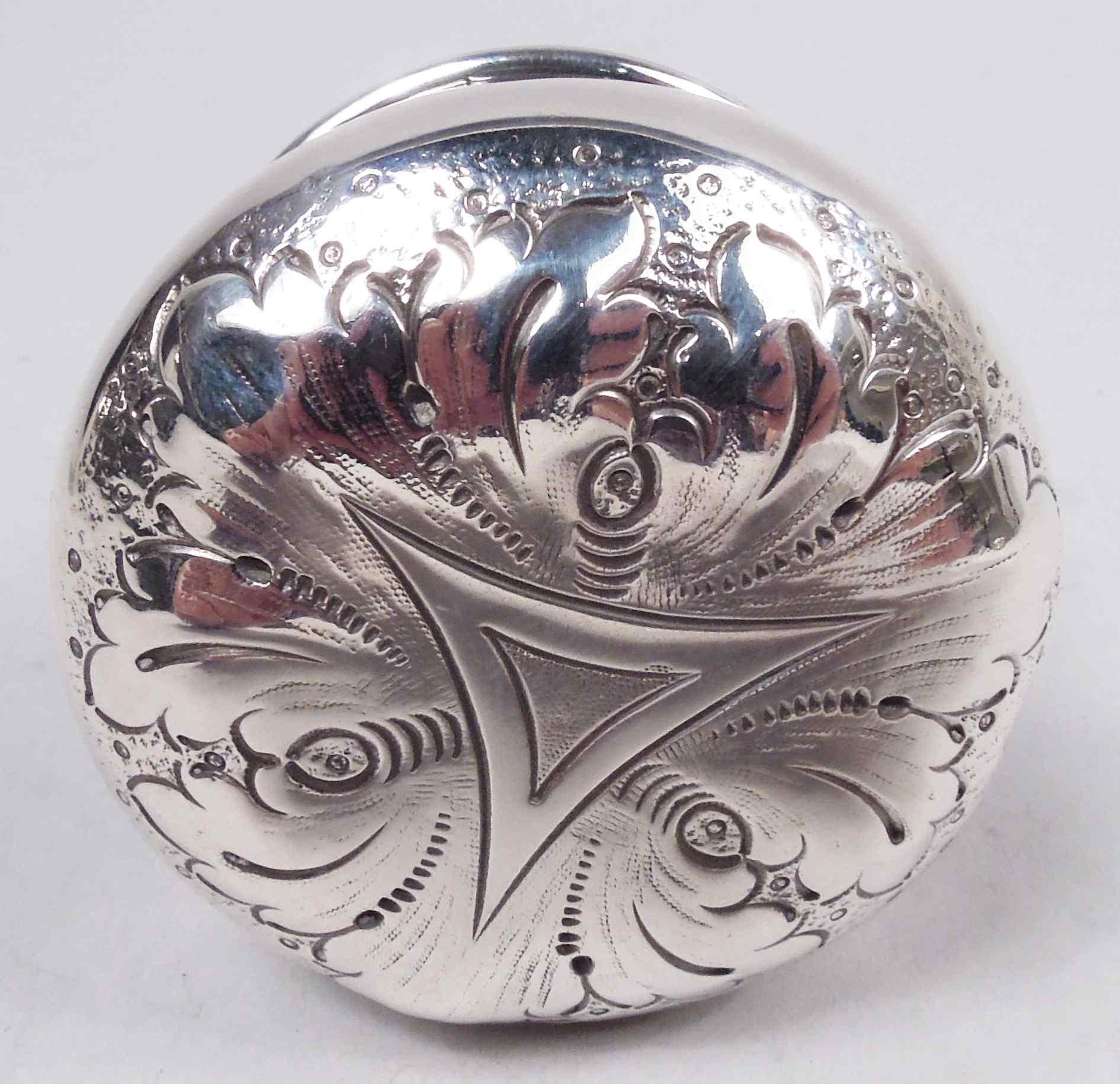 20th Century Antique American Edwardian Classical Sterling Silver Tea Caddy For Sale