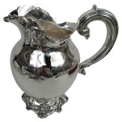 Antique American Edwardian Classical Sterling Silver Water Pitcher