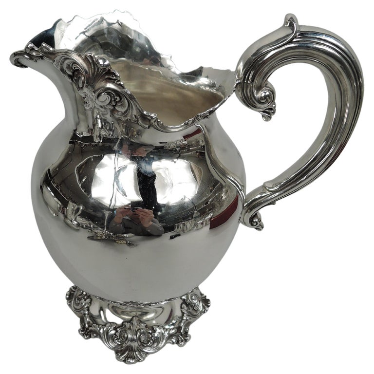 Antique American Edwardian Classical Sterling Silver Water Pitcher For Sale at 1stDibs