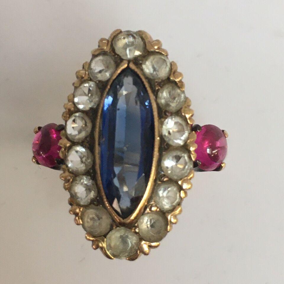 Antique American Edwardian era 14k Gold 1900s MultiColor Natural Sapphire Ring In Good Condition For Sale In Los Angeles, CA