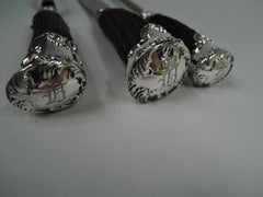 Antique American Edwardian Horn-Handled 3-Piece Carving Set