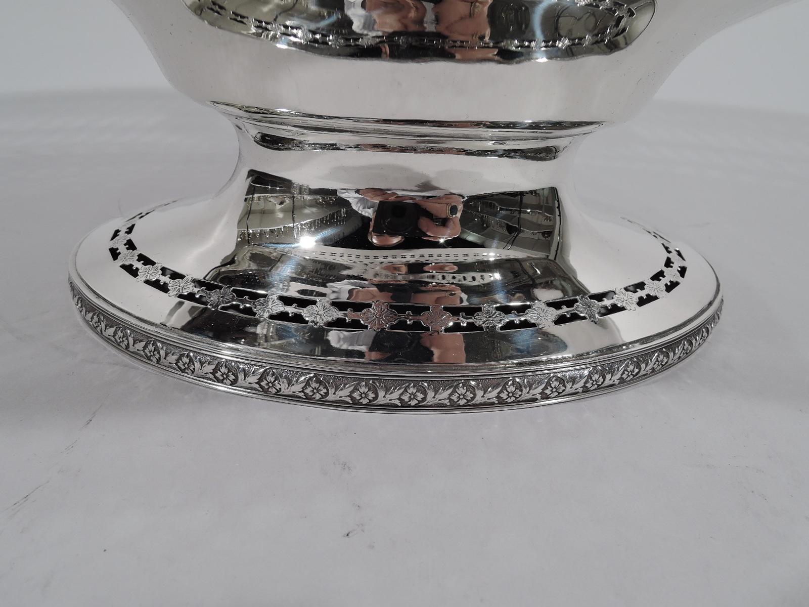 Antique American Edwardian Pierced Sterling Silver Footed Bowl 3