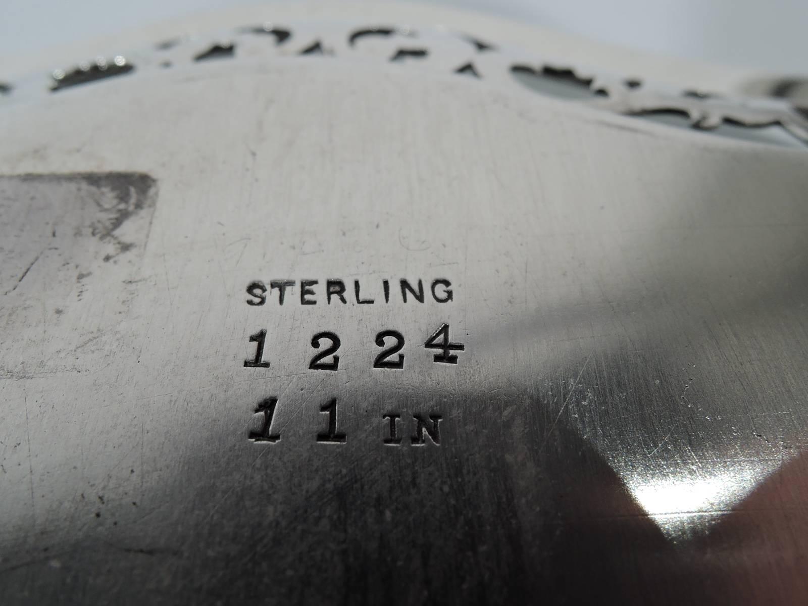 Antique American Edwardian Pierced Sterling Silver Tray 1