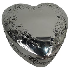 Antique American Edwardian Regency Heart-Shaped Trinket Box
