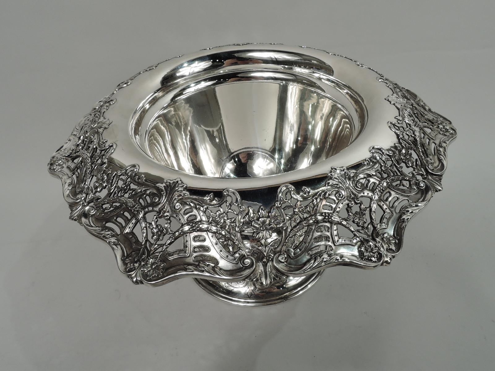 Regency Revival Antique American Edwardian Regency Sterling Silver Centerpiece Bowl