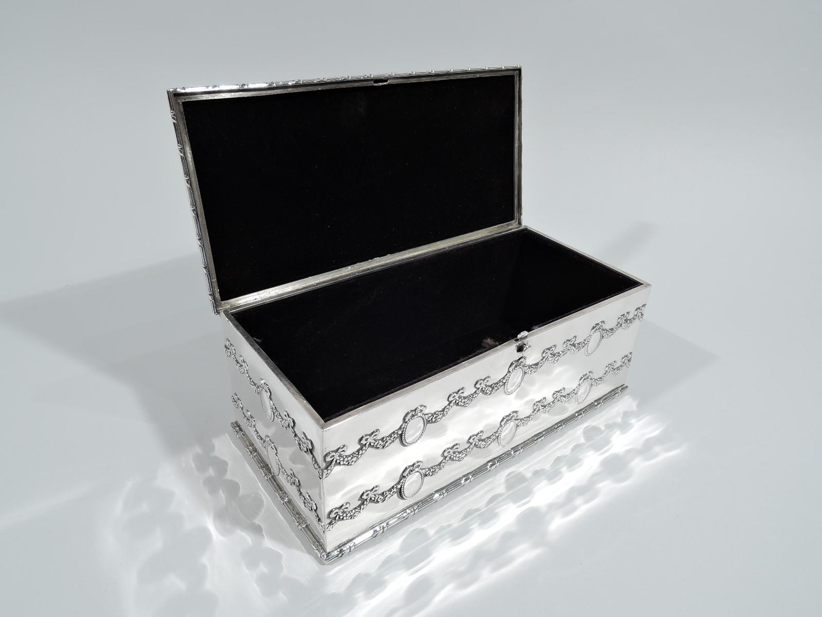 Antique American Edwardian Regency Sterling Silver Jewelry Box 1