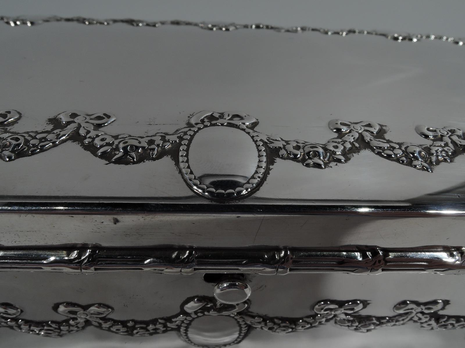 Antique American Edwardian Regency Sterling Silver Jewelry Box 2