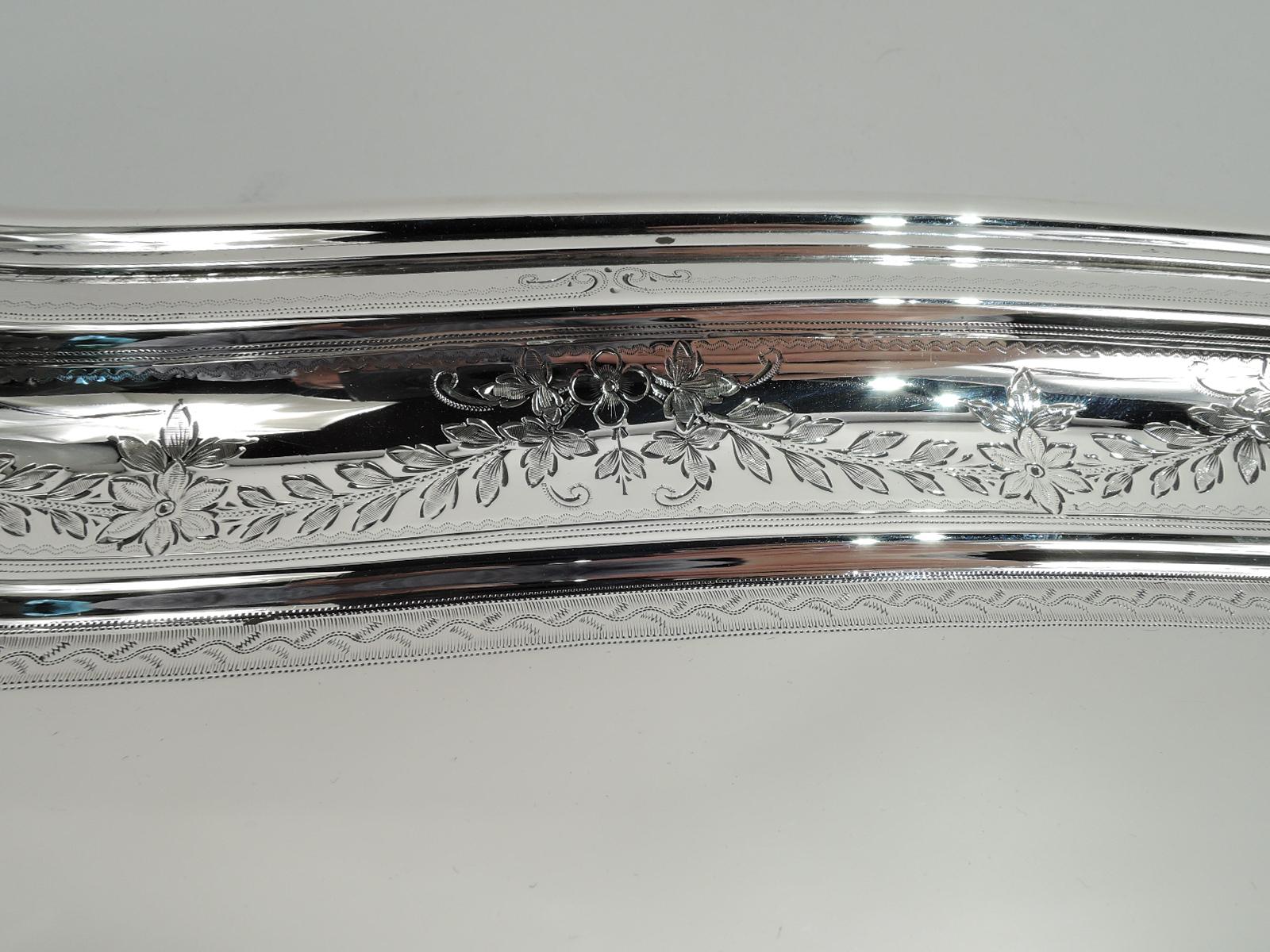 Antique American Edwardian Regency Sterling Silver Tea Tray 3