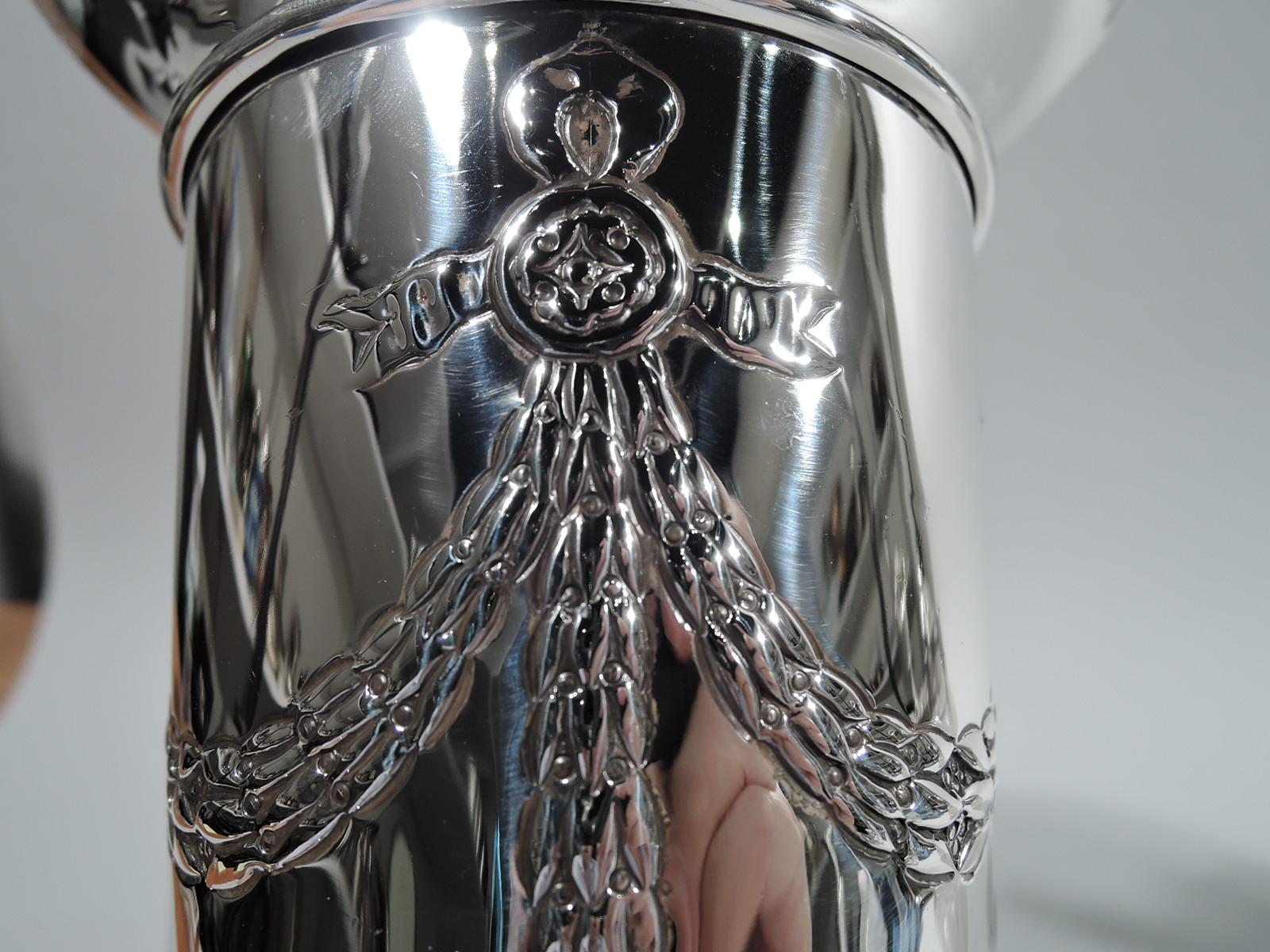 Regency Revival Antique American Edwardian Regency Sterling Silver Vase