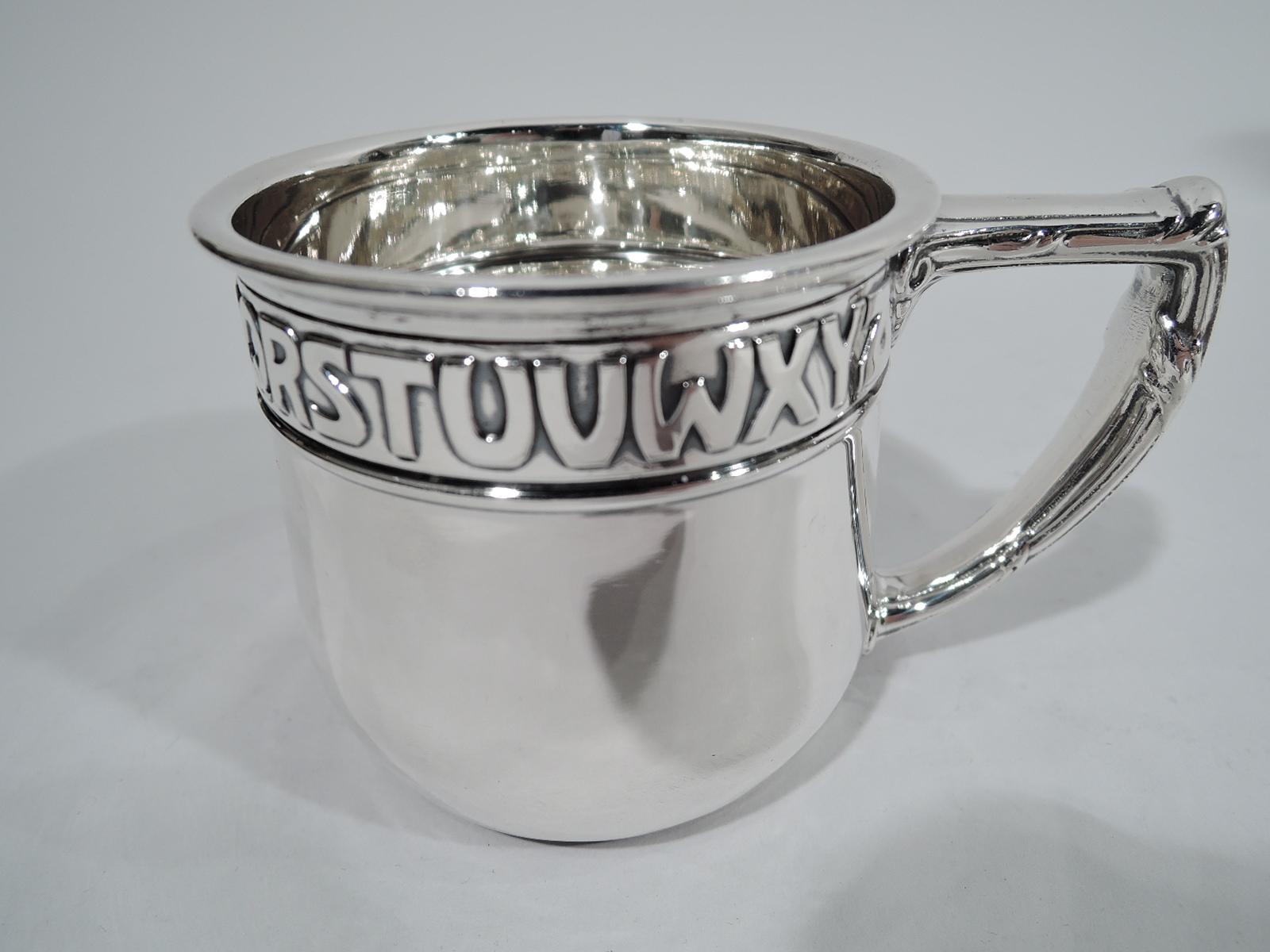 North American Antique American Edwardian Sterling Silver ABC Baby Cup