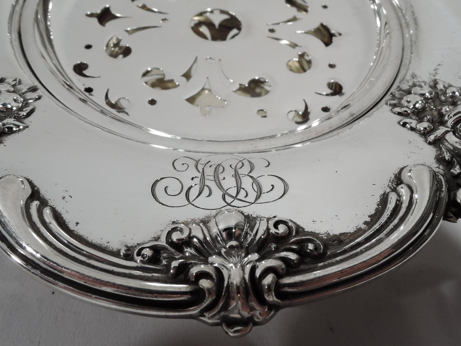 19th Century Antique American Edwardian Sterling Silver Butter Dish