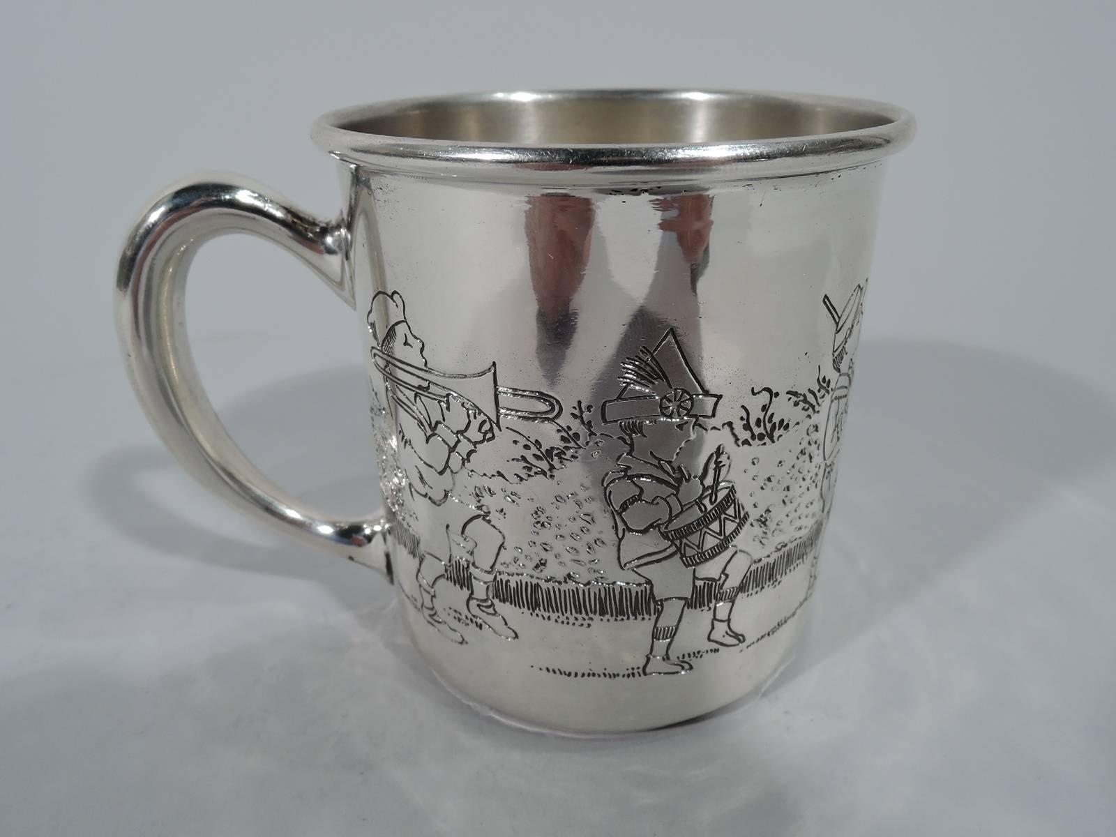Antique American Edwardian Sterling Silver Children's Parade Baby Cup In Good Condition In New York, NY