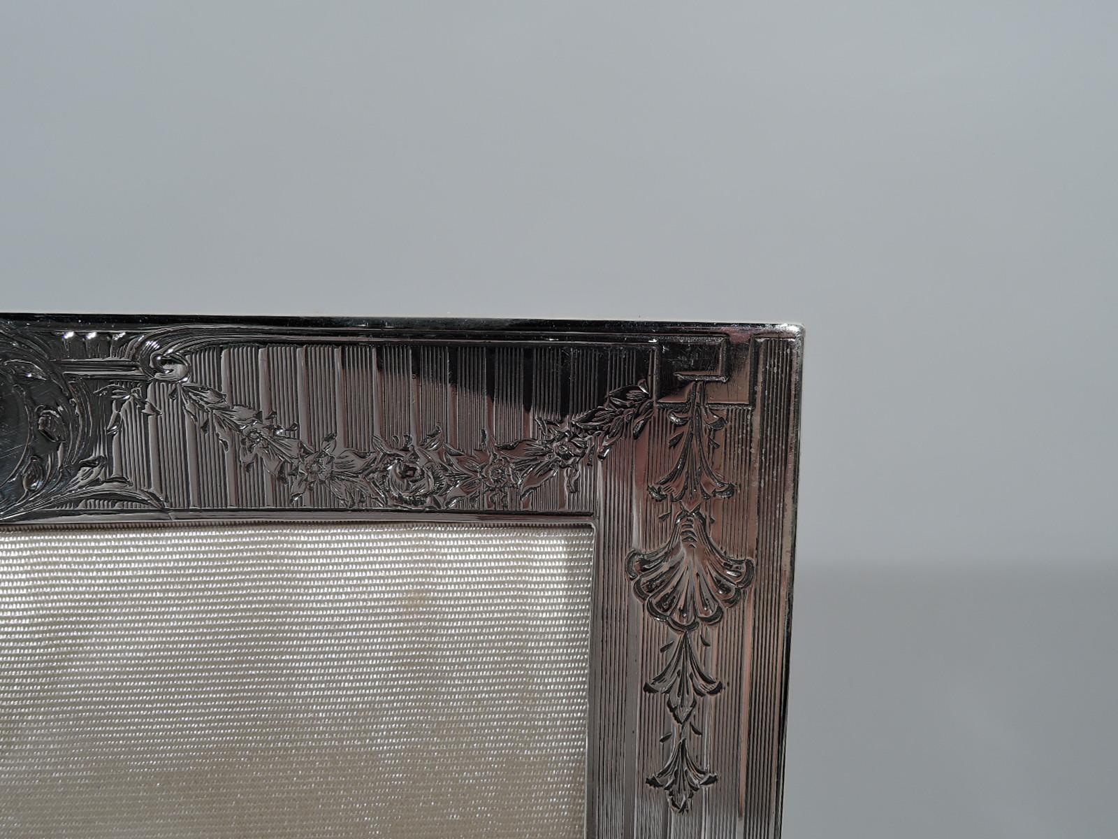 20th Century Antique American Edwardian Sterling Silver Picture Frame For Sale