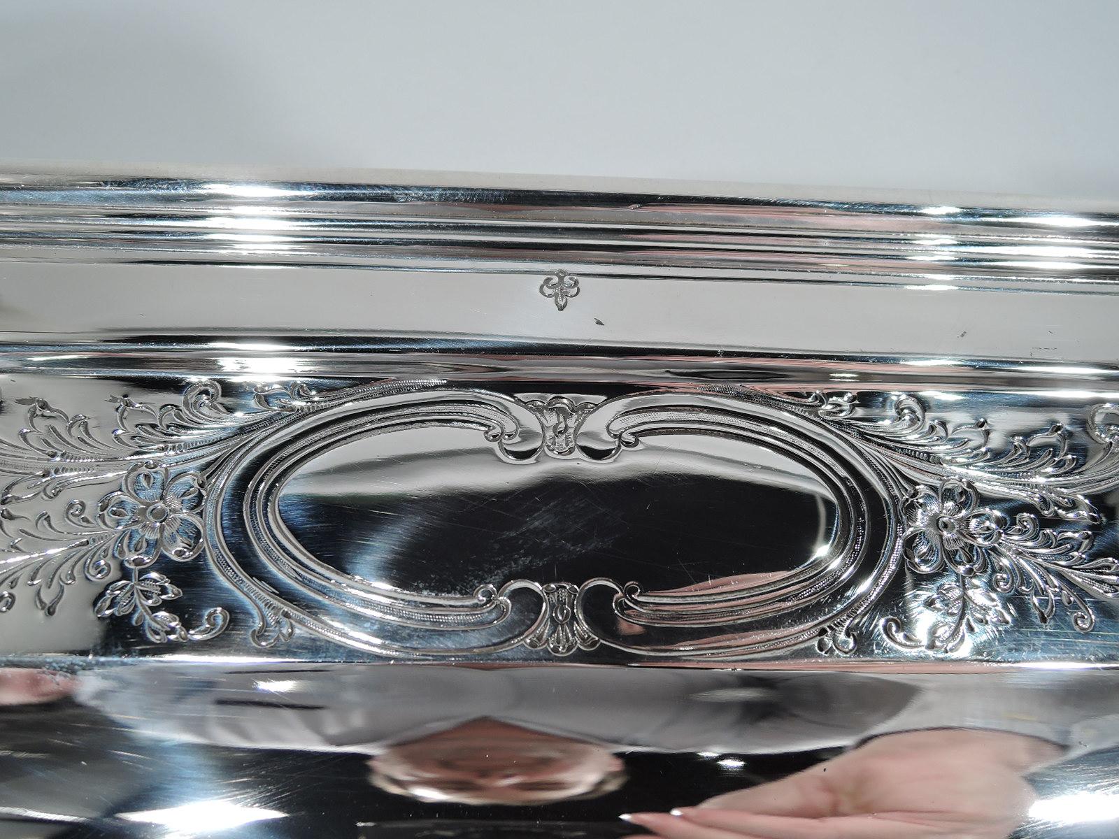 Regency Revival Antique American Edwardian Sterling Silver Serving Tray